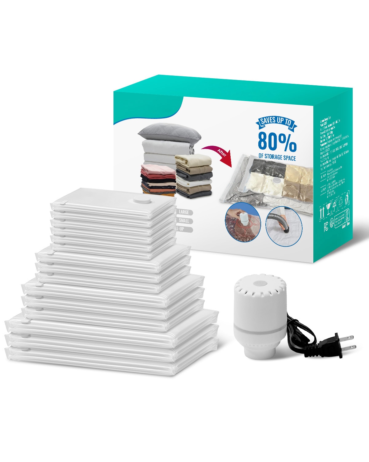 Vacuum Storage Bags With Electric Pump For Clothes And Blankets_voghion.com